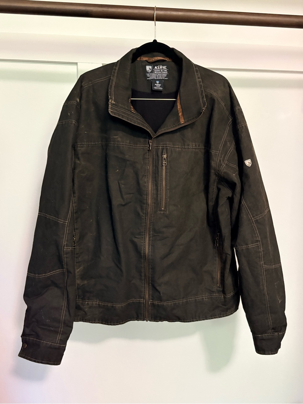 KÜHL Men's Dark Brown Military-Style Zip Jacket - Picture 2 of 7
